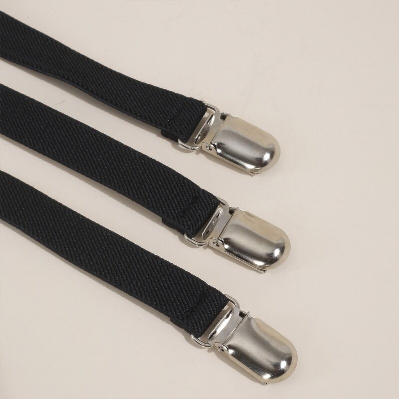 Bretelle regolabili con perlati, unisex, per donna, ragazza, clip elastica a forma Y su bretelle, 3 clip per pantaloni