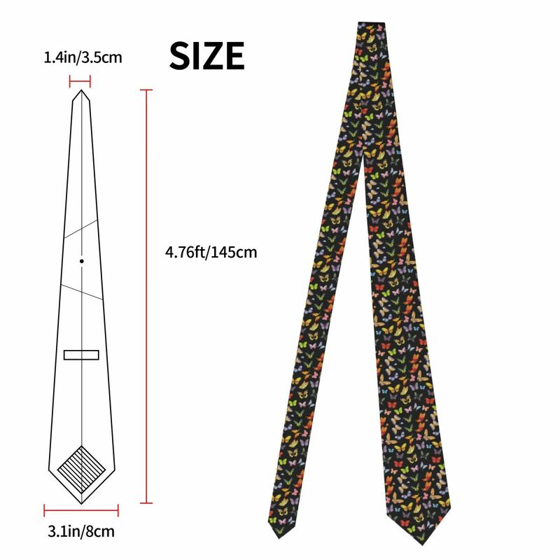 Butterflies Pattern Neckties Mens Custom Silk Insect Lover Neck Ties for Office