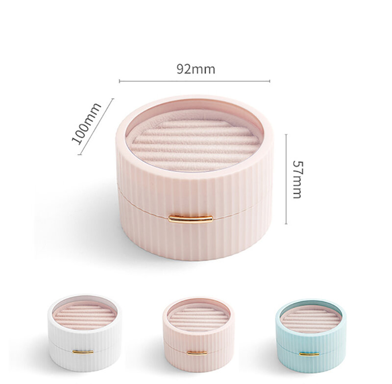 Makaron Portable Jewelry Packaging Box New Style Clear Lid Storage Organizer Ear Ring Necklace Pendant Display Stand Wedding New