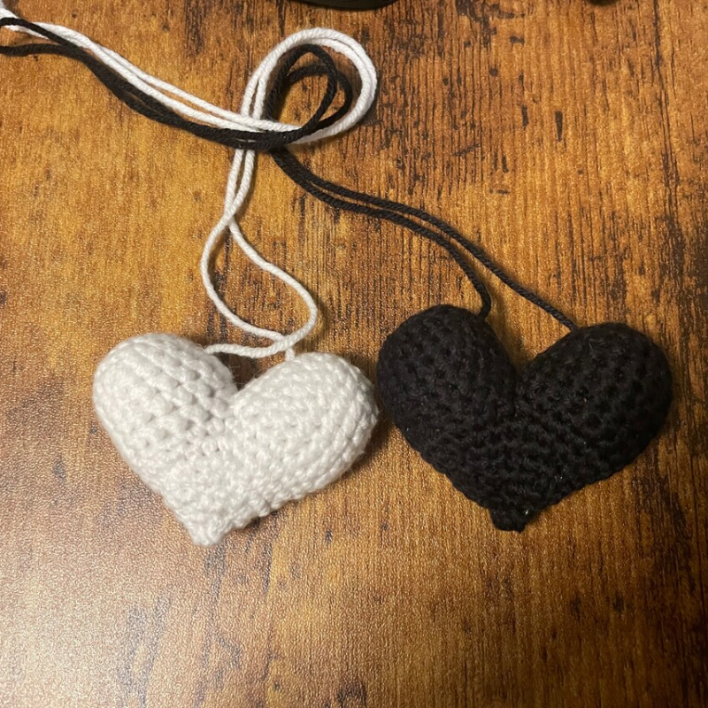Creative Heart-Shaped Car Pendant Handmade Cotton Rope Woven Love Hanging Ornament Auto Decoration, Nordic Style Car Accessories