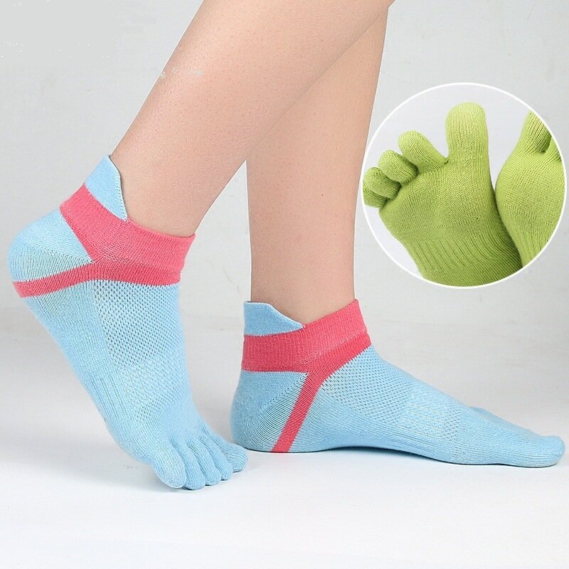 Calcetines de algodón de 5 dedos para mujer y niña, calcetín de malla transpirable, desodorante, Invisible, Harajuku, de verano