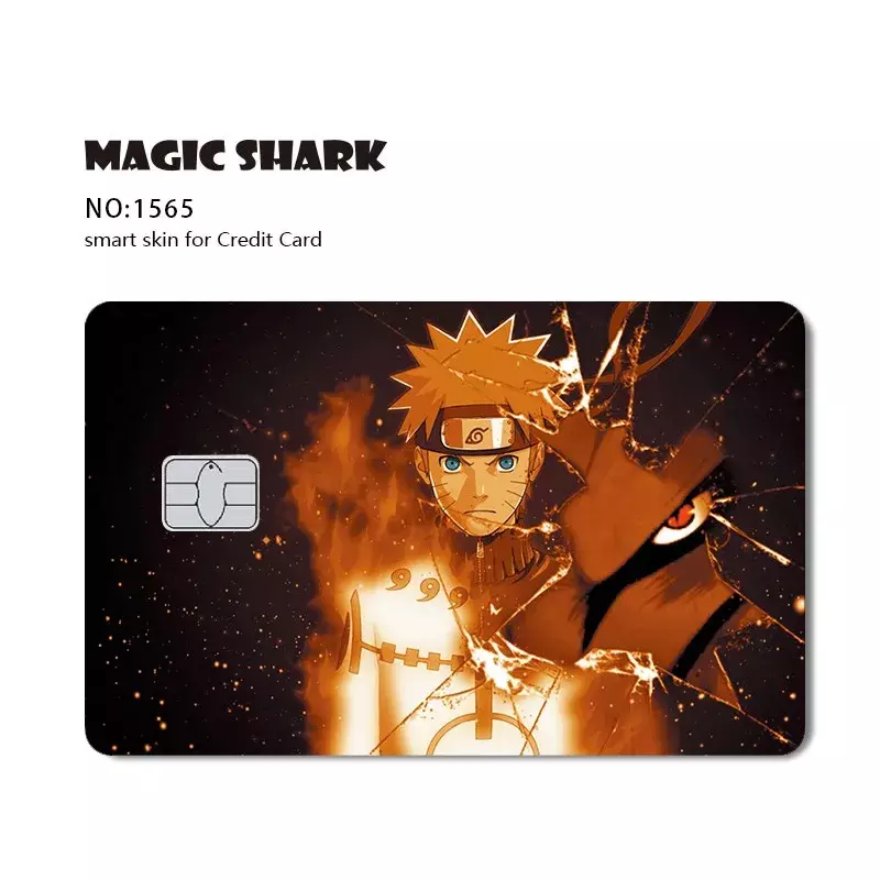 Naruto Anime Capa de Adesivo, Sem Fade Chip grande e pequeno, Sem Fade, Pele para cartão de crédito de débito Bus, Hot Sale, 2024