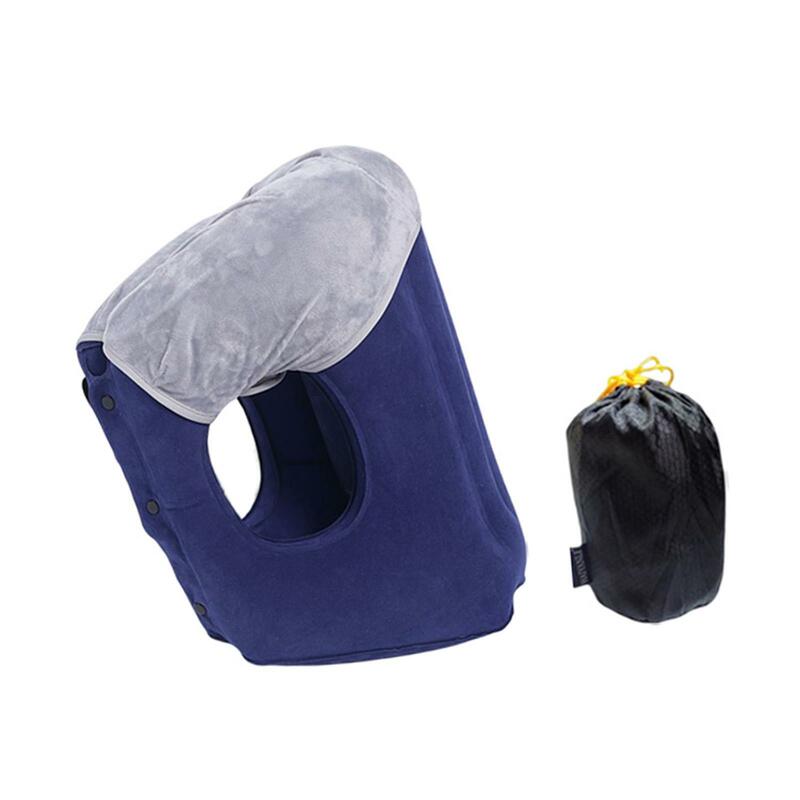 Almohada de aire inflable plegable con bolsa de cordón para oficina de autobuses
