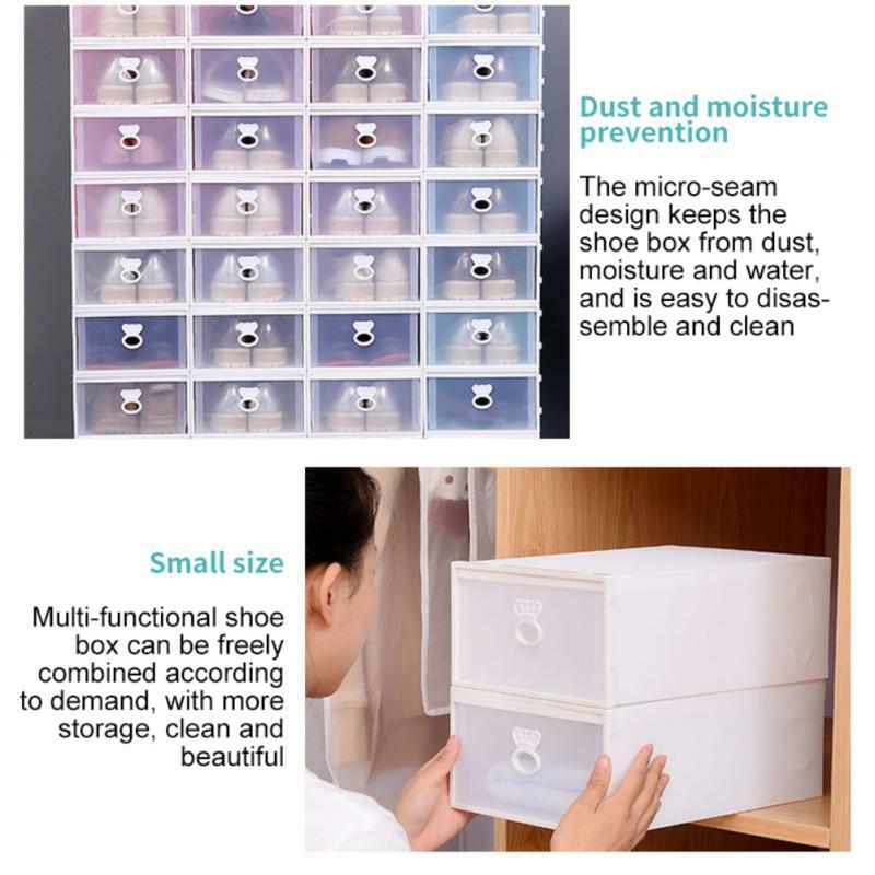 Shoes Organizers Environmentally Friendly Multi-function Dustproof Transparent Dust-proof Home Organizer Shoe Cabinet Stackable