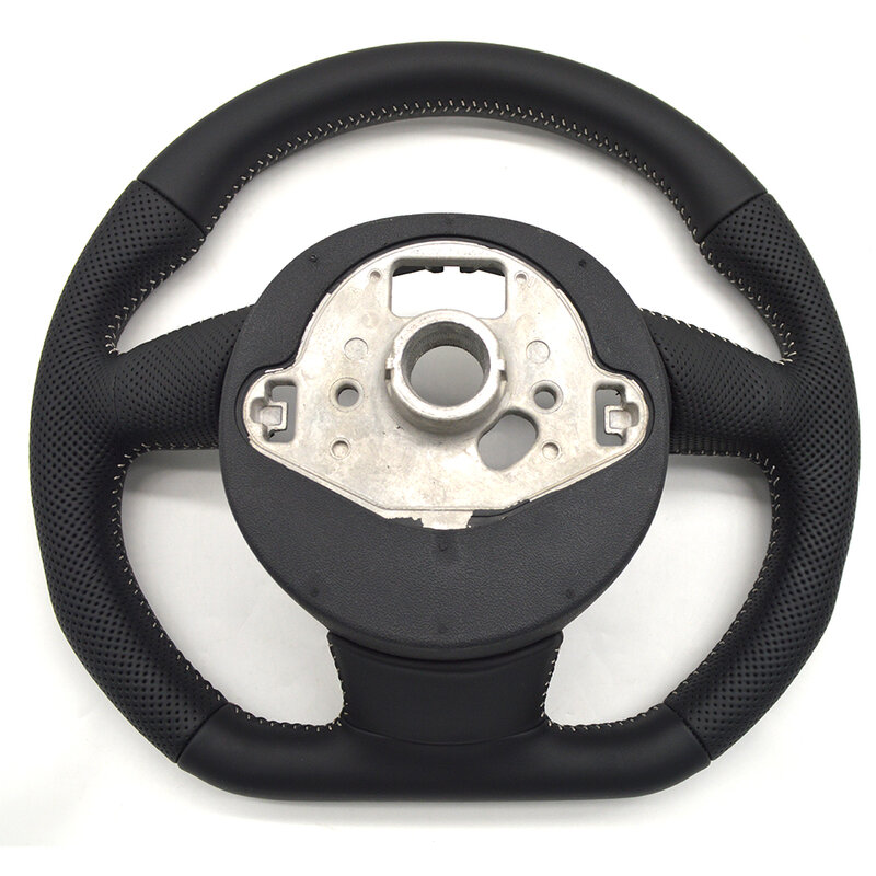 For Audi A4 B8 A5 A6 A7 Q3 Q5 Q7 Black semi perforated multifunctional steering wheel without paddles or markings