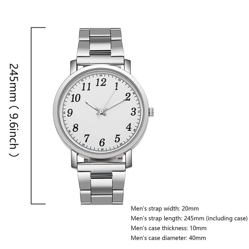 Reloj de pulsera de cuarzo con correa de acero inoxidable para hombre y mujer, relojes de pulsera, reloj de moda informal, exquisito