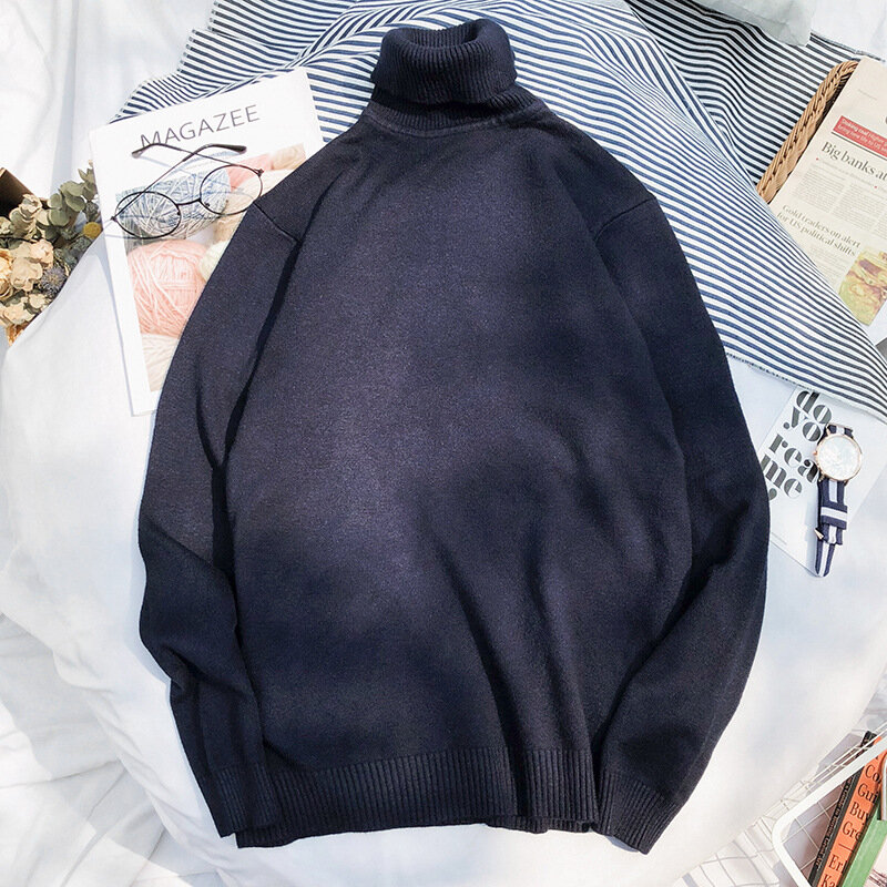 MRstuff-Pull en tricot à col roulé pour hommes, chemise à fond mince et décontracté, plus velours optique, tempérament, tout neuf, 2024