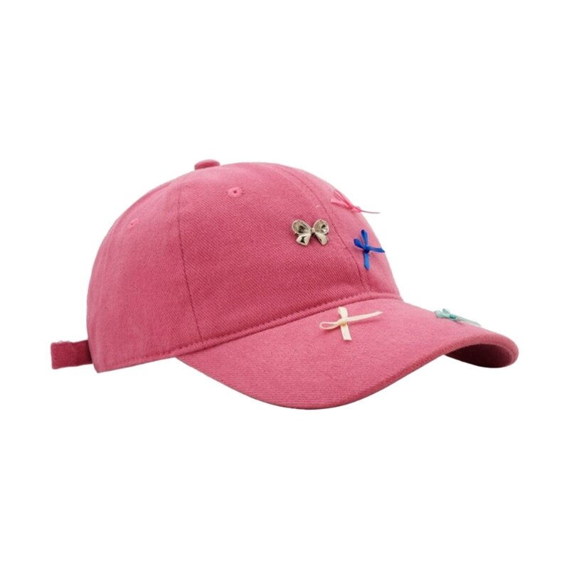 New Adult Teens Sweet Baseball Harajuku Sunproof Hat Bowknot Decor Hiphop Hat