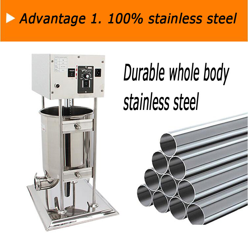 2019 hot sale 10L 12L 15L stainless steel automatic manual sausage stuffer /Electric Meat Sausage Filler in china