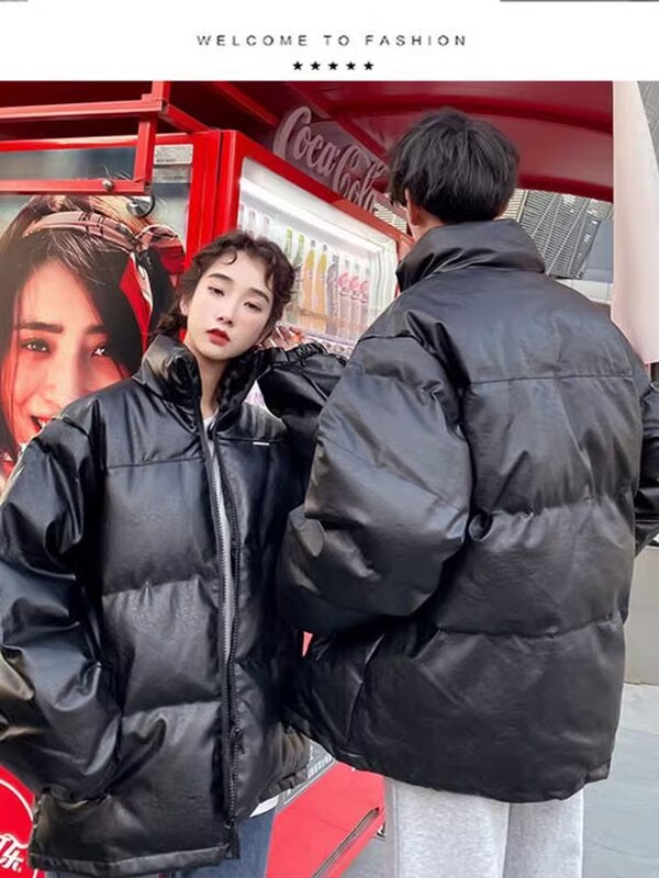 Nowy męski wyściełana kurtka zimowy zagęszczony ciepła moda Streetwear luźny płaszcz kobiety styl pary Harajuku Casual kurtka szeroka 5XL