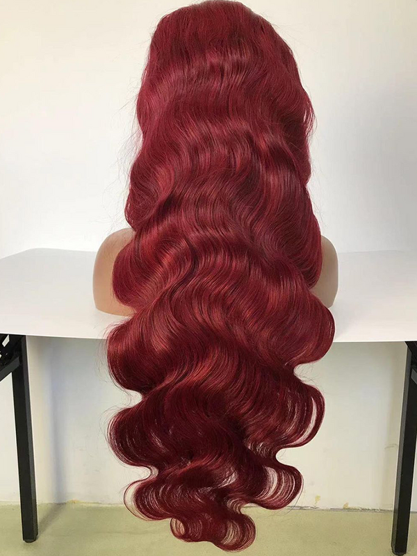 99J бордовый кружевной передний парик, волнистые волосы 13X4 13X6 HD, прозрачные кружевные передние человеческие волосы, парик, бразильские цветные человеческие волосы, парики