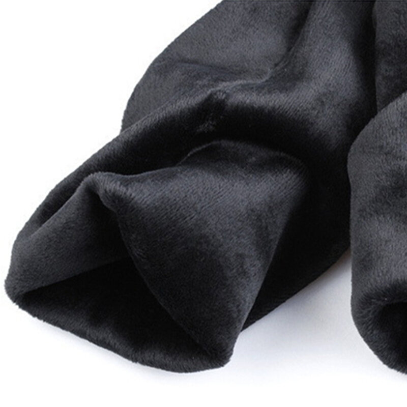 Leggings extensibles monochromes taille haute pour femmes, velours épais, noir, document, chaud, hiver