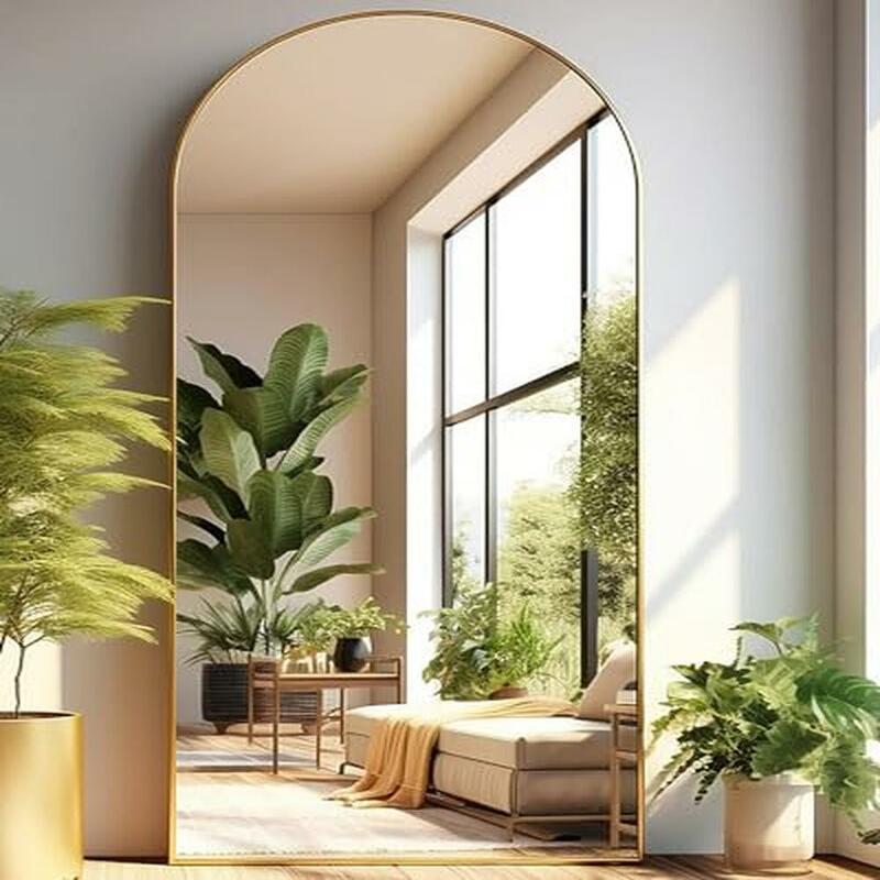 Full Body Standing Mirror with Arched Frame Large Freestanding Mirror Bedroom Hallway