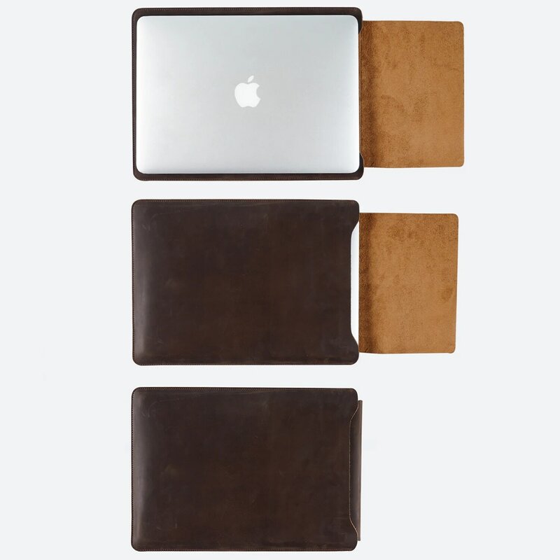 Sac Vintage en cuir véritable pour ordinateur portable, couche de tête en peau de vache, adapté à Apple Huawei 12 pouces 13 pouces 14 pouces