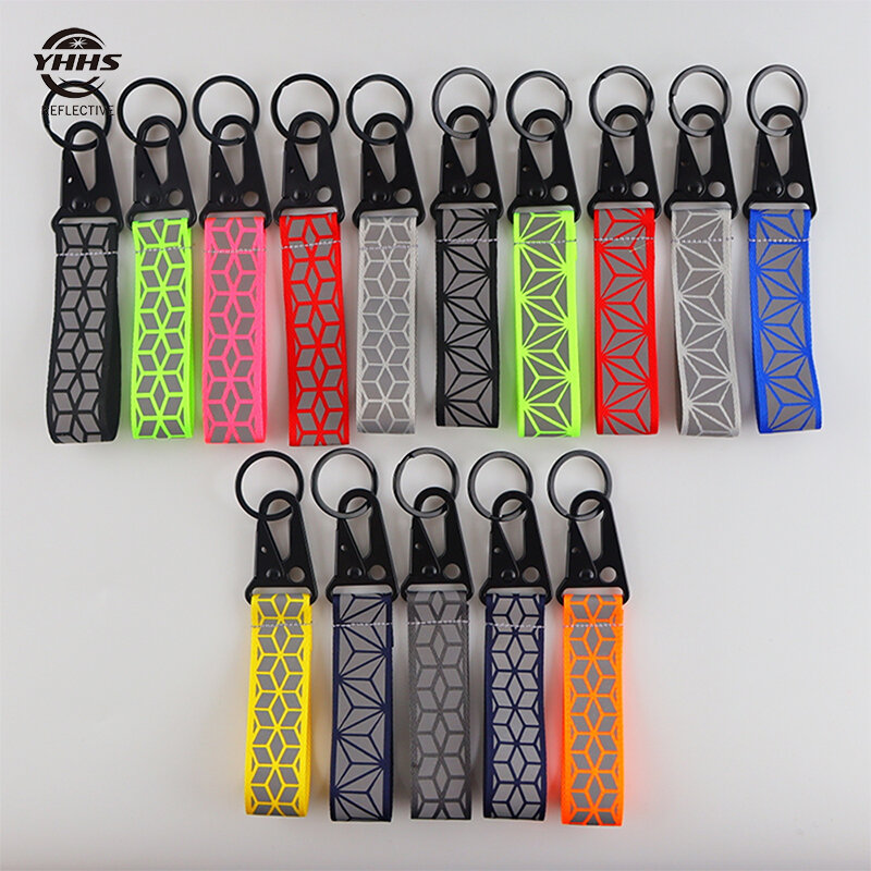 10cm Reflective Keychains High Visibility Reflector Pendant Traffic Safety Marker For Night Cycling Bag Accessories Car Keyrings