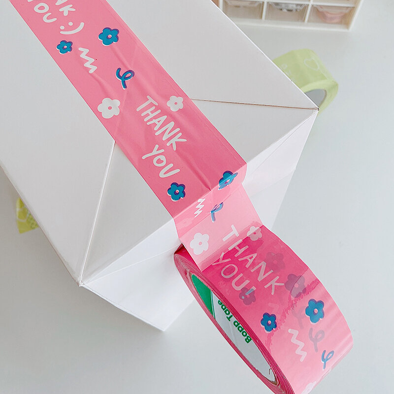 Aangepaste Productcustom Verpakking Kleur Dank U Tape Bopp Verpakking Tape Jumbo Roll