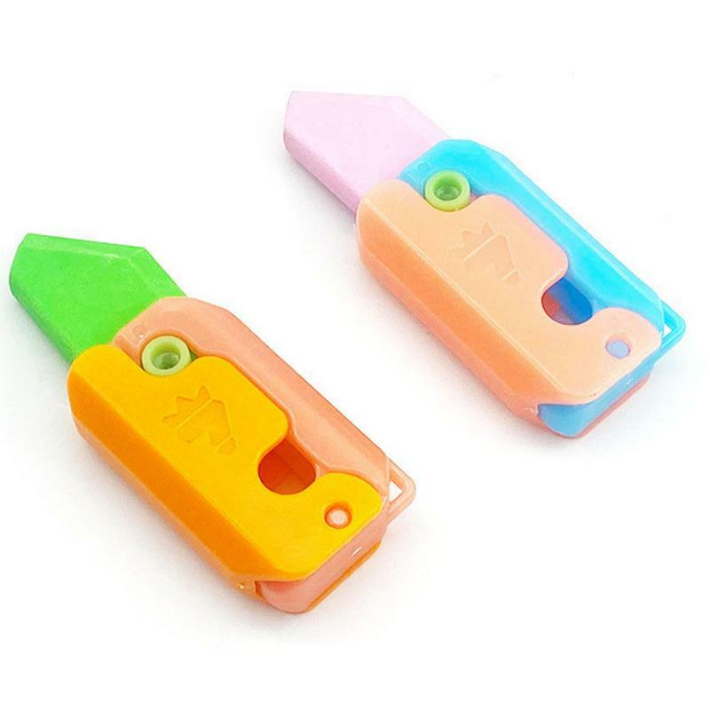 3D Carrot Knives Eraser New Stationery Finger Strengthener Exercise Sensory Stress Relief Toy Perfect Small Gift for Children