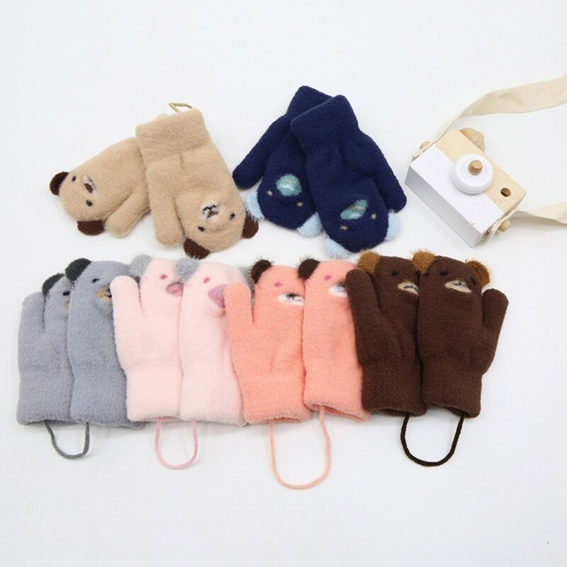 Перчатки с подкладкой для малышей 97BE, уютные варежки, Универсальные перчатки размера, ветрозащитная зимняя одежда