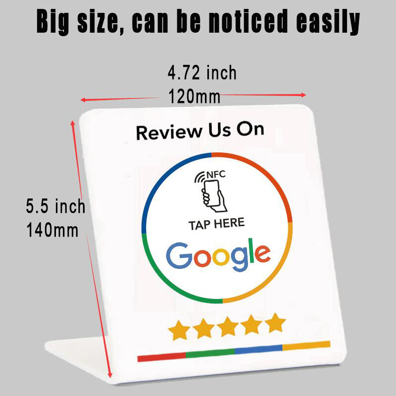 Large Size Black Printing NFC Google Reviews Display Stand