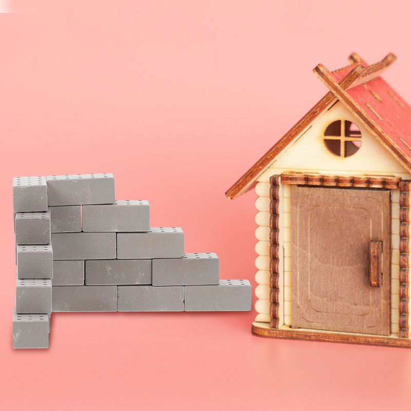 20 Pcs Simulated Brick DIY Miniature Bricks Crafts for Kids Wooden Decor Garden Floor Models