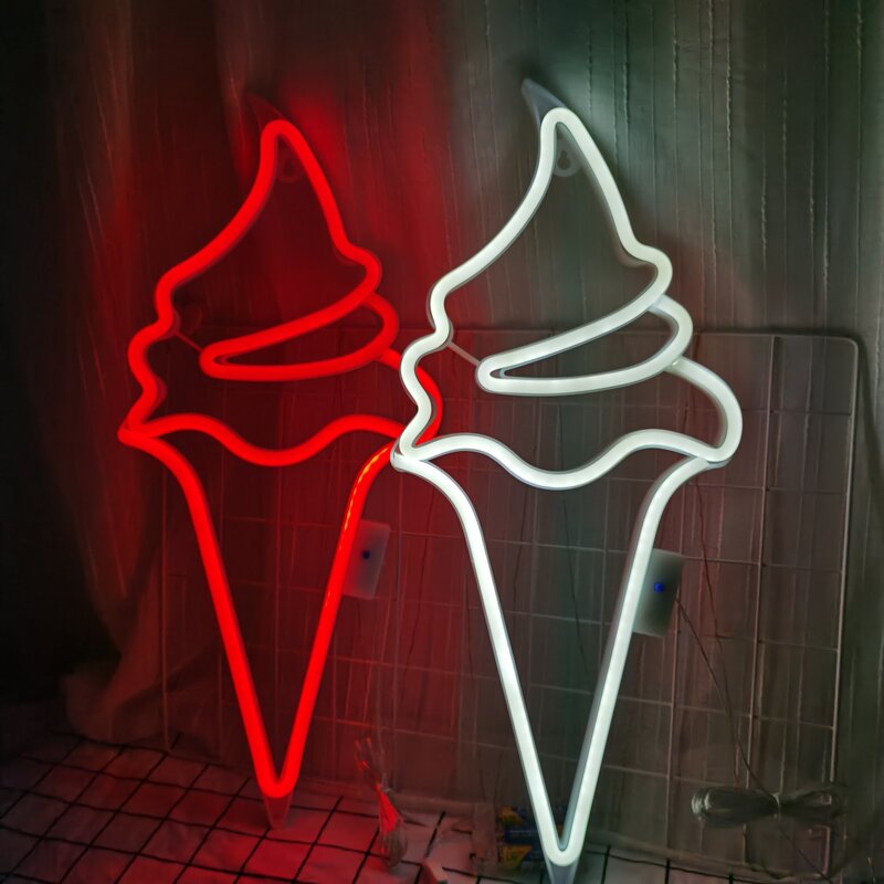 Led Ice Cream Neon LightLed Ice Home Party Indoor Bedroom Room Bar Club Decorative Lamp Wedding Sign Wall Lights Neon Led Decor