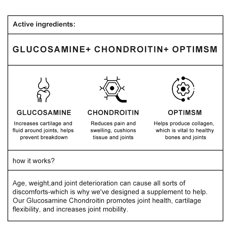 Alxfresh-cápsulas de glucosamina de condroitina, tabletas de cúrcuma para rodilla, salud de las articulaciones, suplemento de nutrición rápida para los huesos