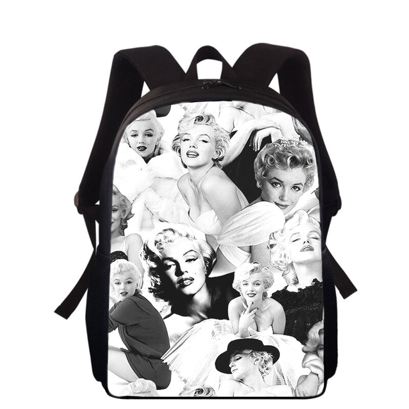 Marilyn Monroe 15 "zaino per bambini con stampa 3D borse per la scuola primaria per ragazzi e ragazze zaino per studenti borse per libri scolastici