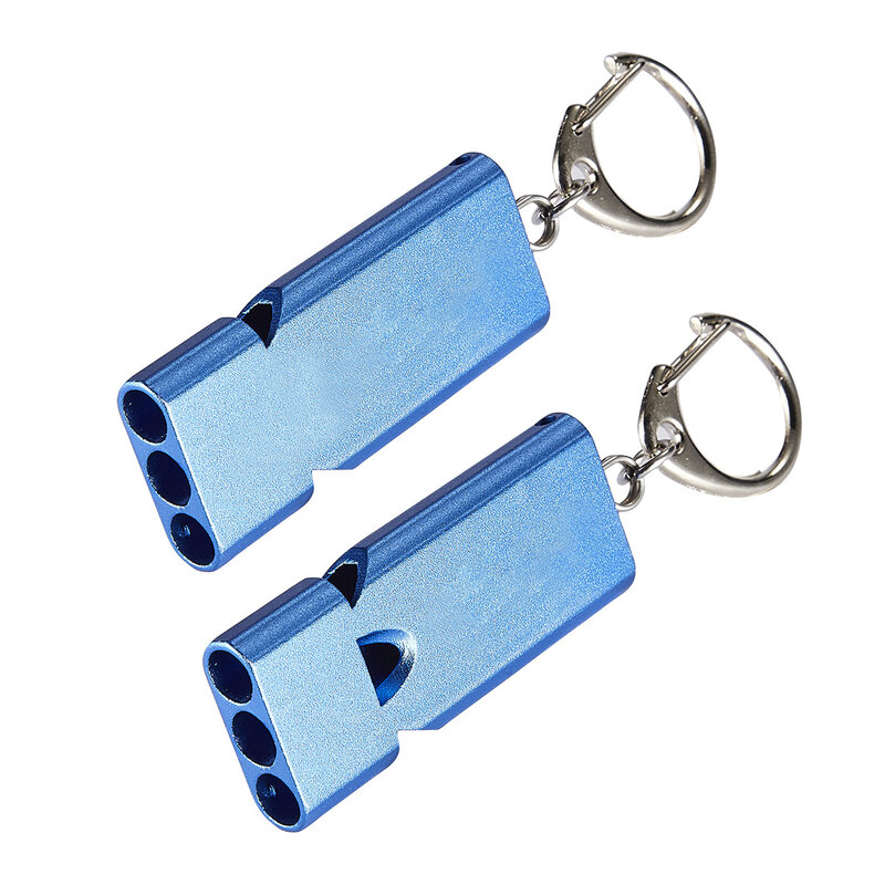 Aluminum alloy outdoor survival whistle fire emergency high-frequency rescue whistle metal 3-tube whistle high-pitched whistle