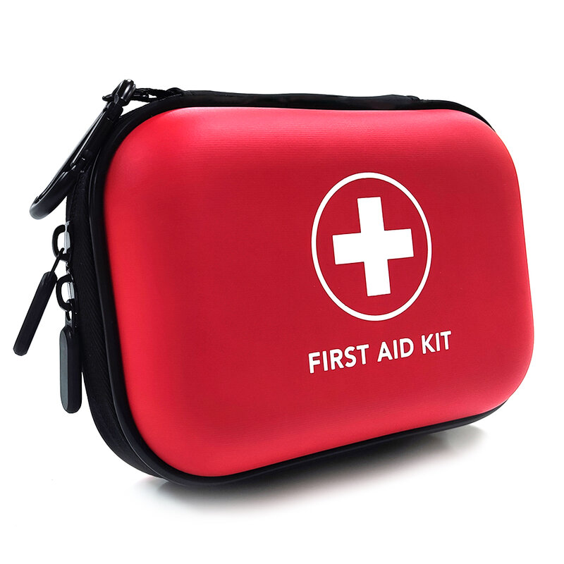 Tas penyimpanan pertolongan pertama medis kosong kecil PU EVA tas kasus untuk rumah tangga luar ruangan perjalanan peralatan berkemah obat bertahan hidup