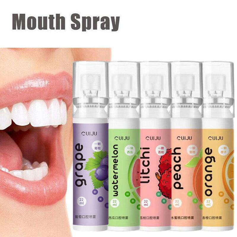 Oral Fresh Mouth Freshener Spray, Tratamento Oral de Odor, Remover Mau Hálito, Fruta, Sabor Lichia Pêssego, Cuidado Persistente, 22ml