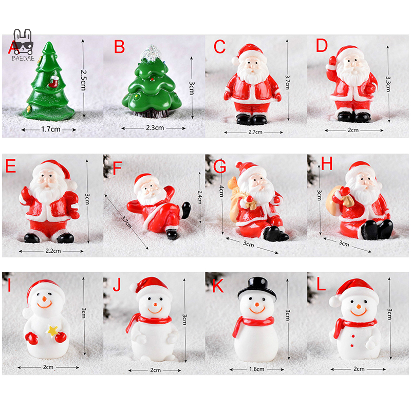 Micro Paisagem Ornamentos para Decorações Home, Papai Noel, Boneco de Neve, Presente De Natal Em Miniatura, Figurines Decor, 1Pc