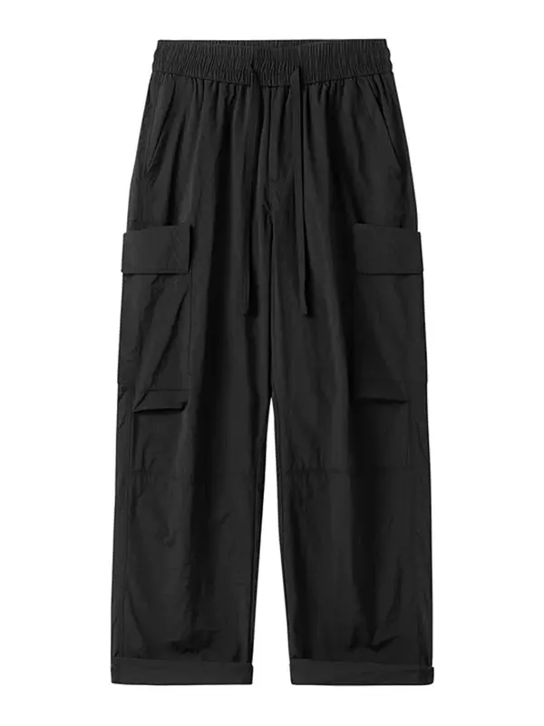 Pantalon Cargo en Nylon pour Homme, Streetwear, Multi-poches, vaccage Rapide, Décontracté, At Straight fjMale, Nouvelle Collection Printemps Été 2024