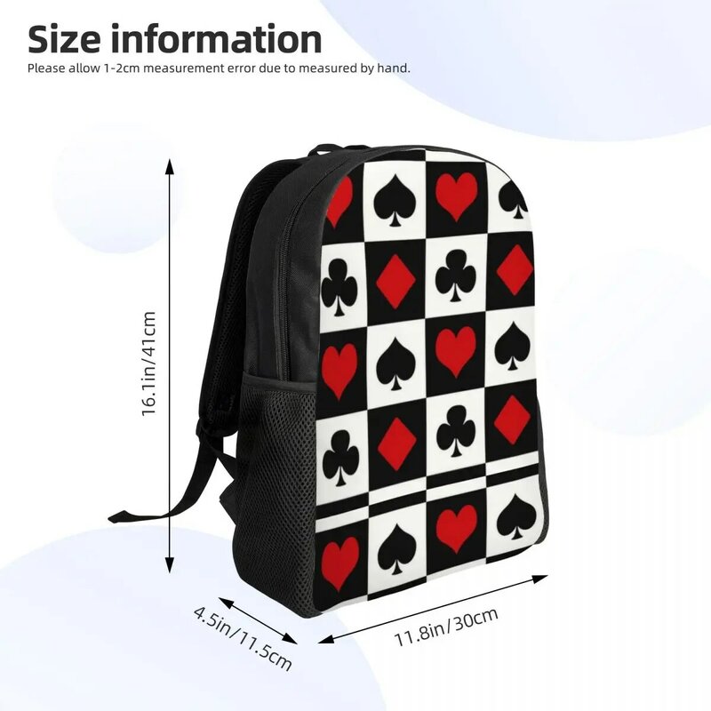 Рюкзак для ноутбука с игральными картами для мужчин и женщин, повседневная школьная сумка для учеников школы и колледжа, сумка для игроков в покер