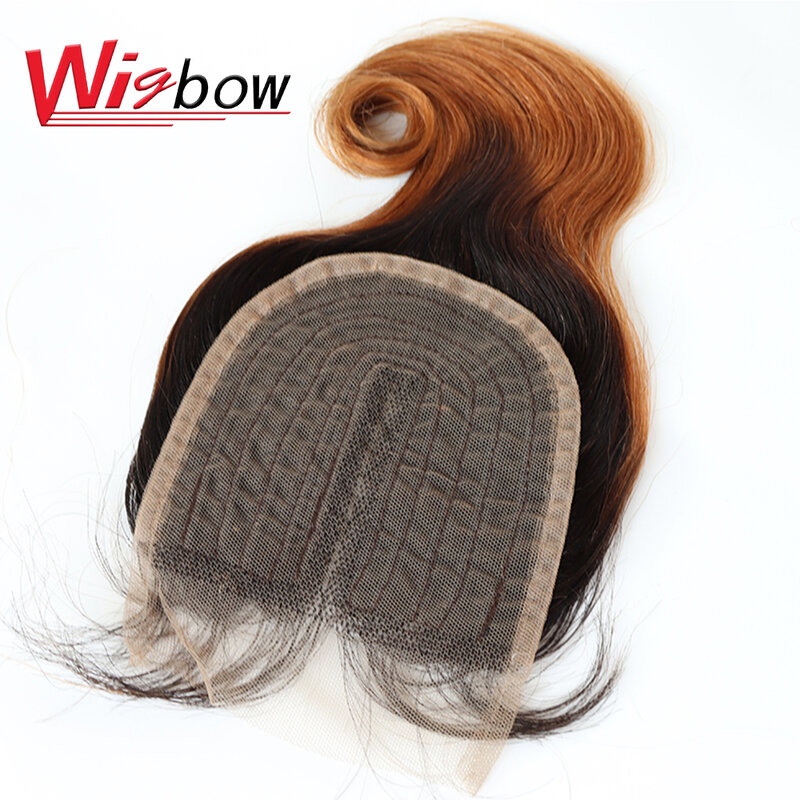 4X1 Penutup Renda dengan Hitam Sebelum Dipetik T1b 30 Bagian Tengah Rambut Lurus Brasil Gelombang Tubuh Keriting Cheveux Rambut Manusia Wanita