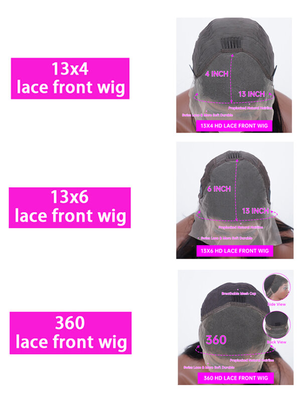 360 Full Lace Frontale Human Hair Pruiken Voor Vrouwen Pre Geplukt 40 Inch 13X4 13X6 Hd Body Wave Lace Front Human Hair Pruik Brazilian