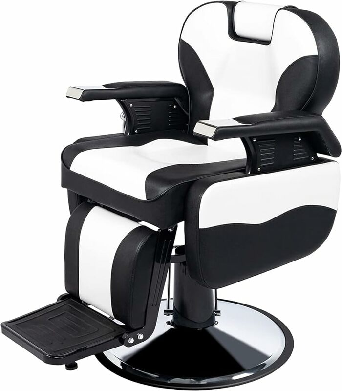 Sedia da barbiere idraulica per tutti gli usi reclinabile girevole a 360 gradi regolabile in altezza sedia da parrucchiere per impieghi gravosi salone di bellezza Spa Tat