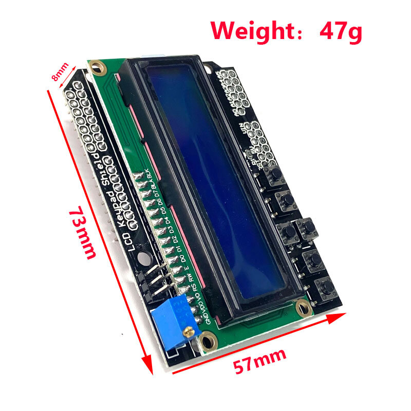 LCD1602 문자 LCD 입력/출력 확장 보드, LCD 키패드 실드
