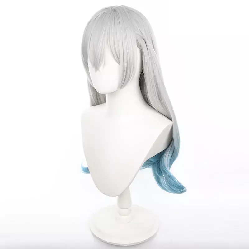 New Game Honkai: Star Rail Firefly Cosplay Wig Adult Women Long Hair Blue White Gradient Heat Resistant Synthetic Wigs Halloween