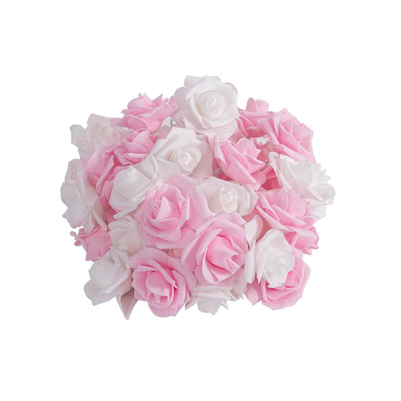 Róża LED łańcuchy świetlne 300cm lampki sztuczny bukiet kwiatów na świąteczne urodziny z okazji Dnia Matki