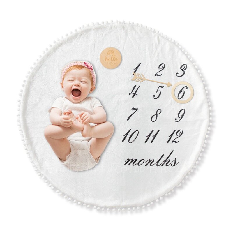 Baby Meilenstein Decke Baby Monat Foto kreative doppelseitige Hintergrund Stoff Neugeborenen Fotografie Decke Requisiten