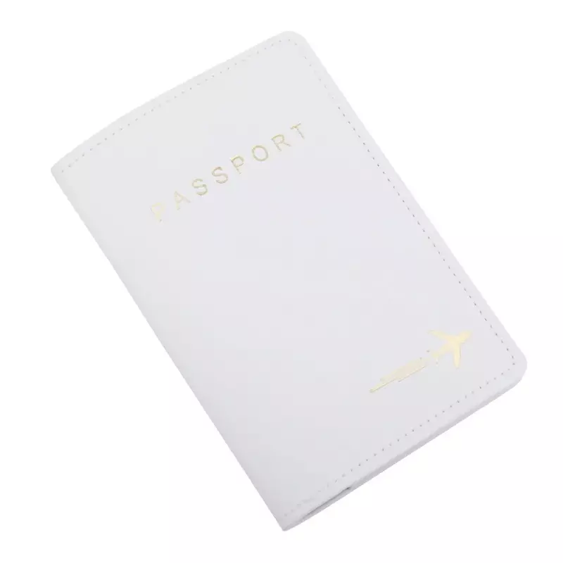 Etui skórzany futerał na karty ze skóry PU nowe proste modne okładka na paszport czarno-białe cienkie cienkie paszport podróże portfel z uchwytem prezent