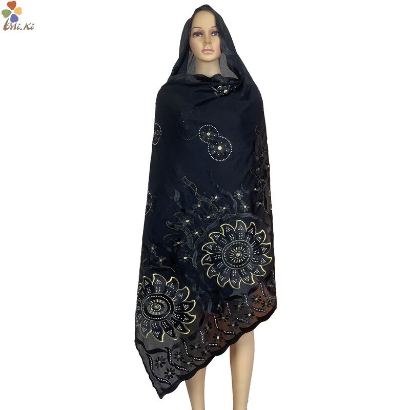 イスラム教徒の女性のための柔らかい綿のスカーフ,刺繍されたダイヤモンドのスカーフ,ドバイとイスラムのヘッドバンド,高品質,新しいコレクション2022