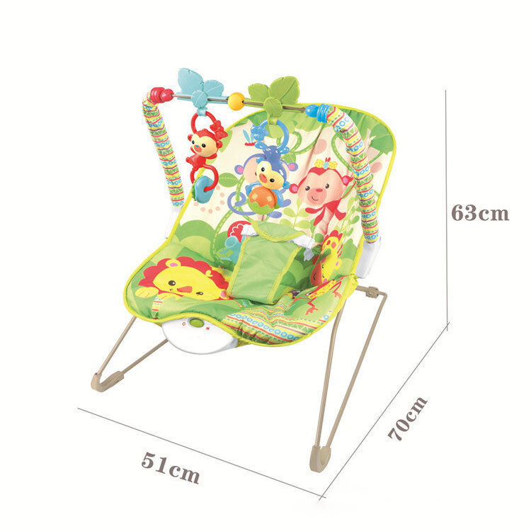 Cadeira de balanço do bebê em casa com novos brinquedos inteligente multi-função vibração elétrica tropical rainforest infância educa