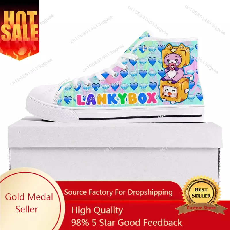 Cartoon L-Lanky High Top Sneaker Men Women Teenager Canvas High Quality Sneaker Casual B-Box Custom Made Shoe Customize DIY Shoe