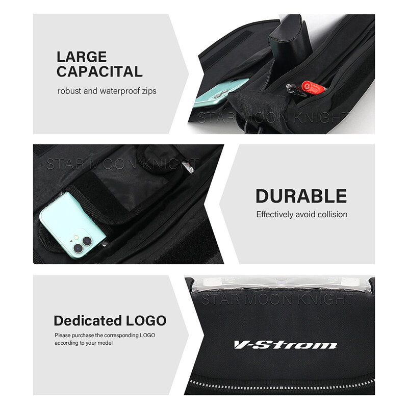 Motorcycle Waterproof Bag Storage Handlebar bag Travel Tool Bag For Suzuki V-Strom 800 VStrom DL 800 DL800 2024-