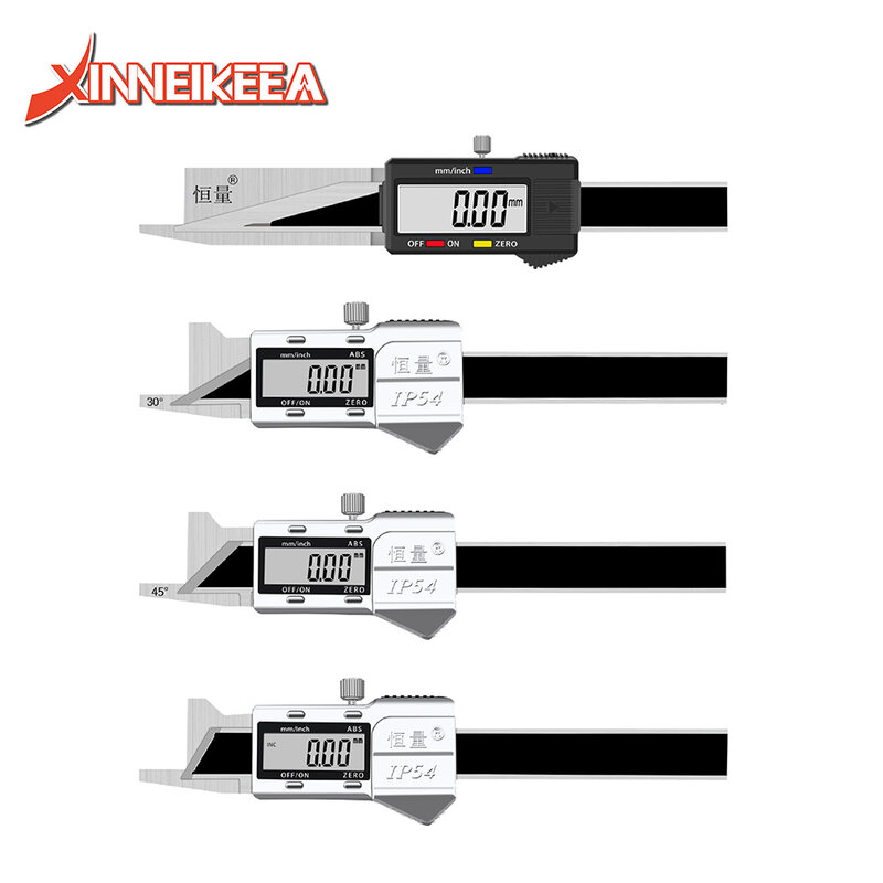 Régua de chanfro digital, chanfro eletrônico, faixa de medição 0-50mm, 15 °, 30 °, 45 °, 60 °