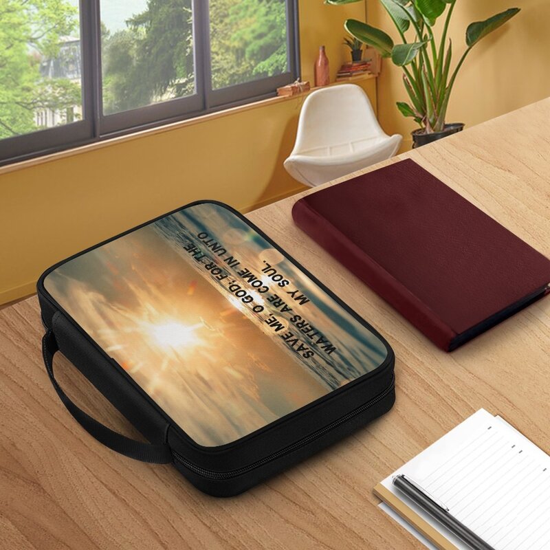Setting Sun  Seawater Practicality Zipper And Handle Personalized Bible Cover  Print Carry Bag Protective Storage Bag For Women