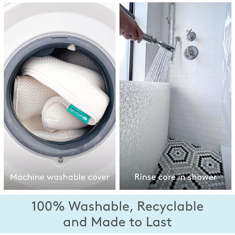 100% oddychający i nadający się do prania w pralce materac łóżeczko dziecięce, zdejmowana pokrywa, gruba poduszka, biały
