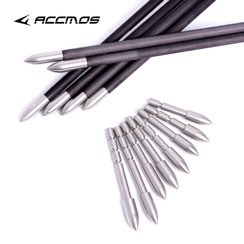 12pcs ID 4.2mm Stainless Steel Bullet Point Tip Arrow Head For Archery Accessories Broadhead