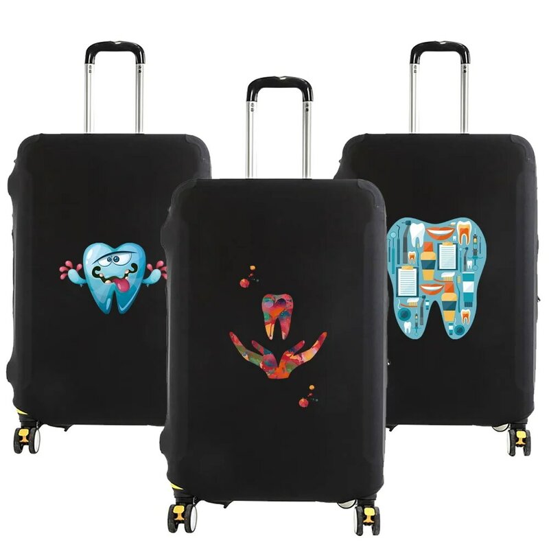 Moda Unisex pokrowiec na walizkę wzór zębów osłona bagażu elastyczne woreczek pyłowy etui na 18-32 Cal akcesoria podróżne